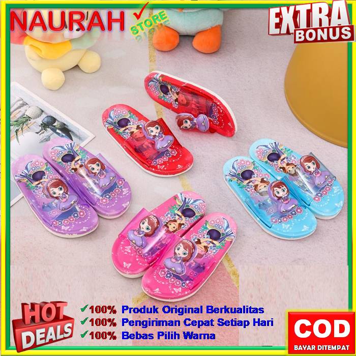 Sendal Slop Anak Balance 2011 X1 Sandal Anak Slip On Karakter Sofia Jelly Rubber Karet Lentur 100% Original Lucu Imut Nyaman Awet Anti Slip