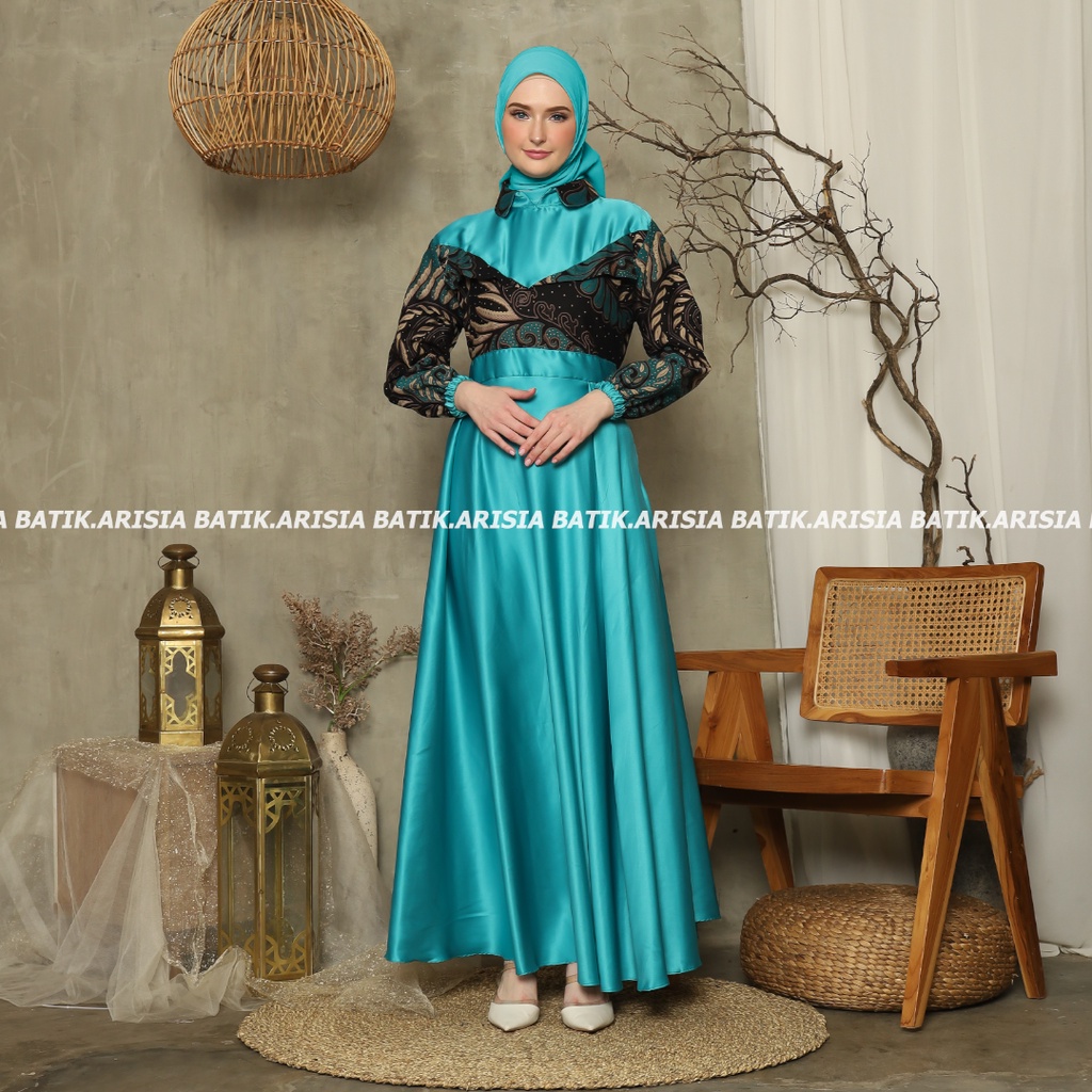 [ FREE HIJAB ] Batik couple keluarga modern terbaru set couple batik keluarga gamis jumbo velvet tosca termurah di shopee / Baju batik keluarga terbaru 2021 modern / Batik couple keluarga ARISIA couple batik couple / Set keluarga ayah ibu dan anak terbaru