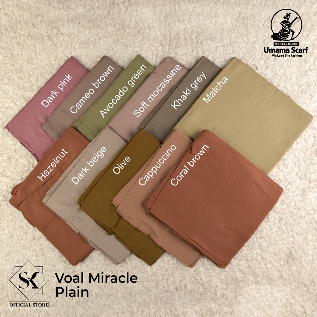 OBRAL VOAL MIRACLE PLAIN LASERCUT  Umama Scarf 110x110cm Jilbab Voal Miracle Umama