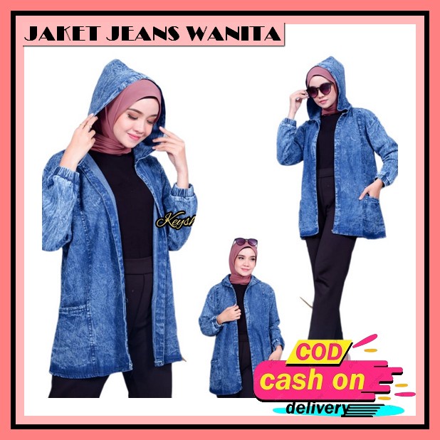 Jaket Jeans Oversize - Jaket Denim Jumbo Lengan Panjang / Jaket Levis Kasual Polos Terbaru 2021 / Ja