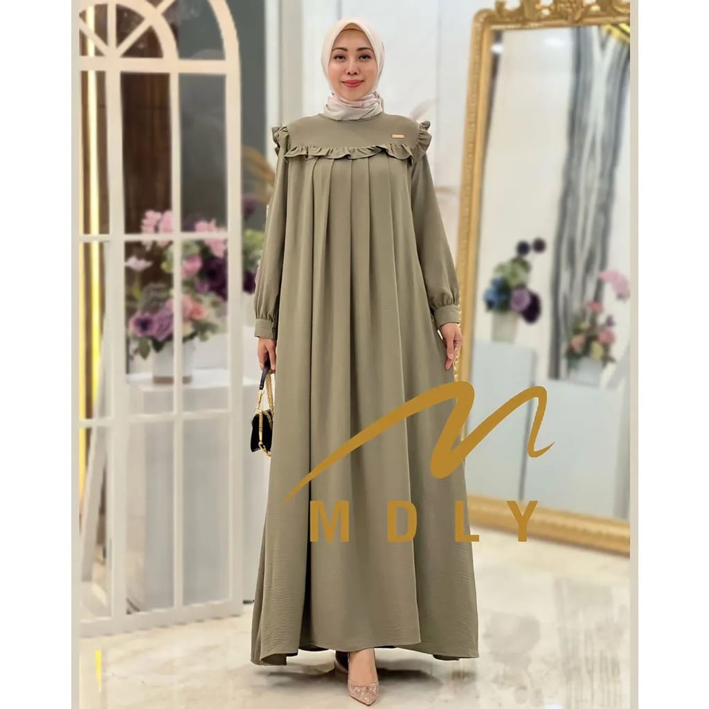 Terbaru Belinie Gamis Cringkel Premium Aplikasi Renda Fit XXL-XL-L Dress Jumbo Kekinian 2023 Baju Kondangan Wanita Busui Friendly Gaun Cantik Pakaian Pesta Cewek Fashion Wanita Muslim Dres Big size Oufit vintage