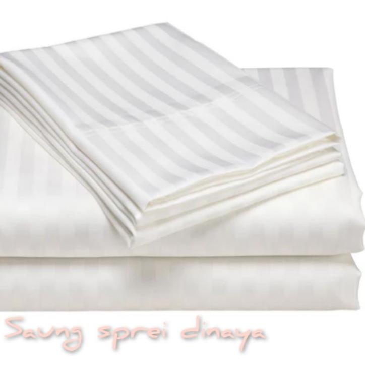 FLASH SALE SPREI HOTEL SPREI ONLY | SPREI SAJA TANPA SARUNG BANTAL | SPREI SALUR PUTIH GARIS PUTIH |
