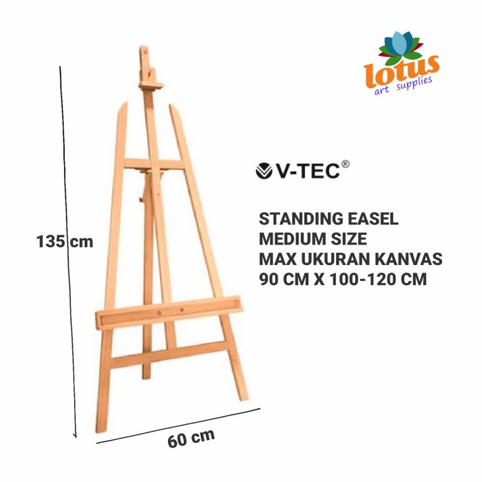 

Terlaris V-Tec Standing Wooden Easel Kanvas Stand Kayu Medium