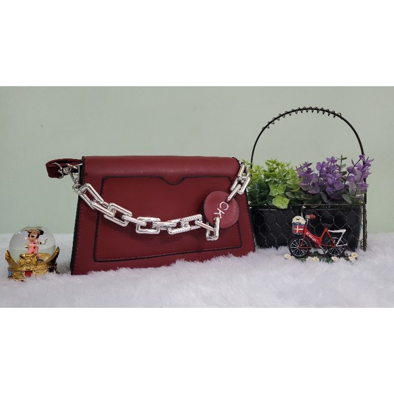 Tas pesta 2in1 Maroon Charles&Keith ori PL