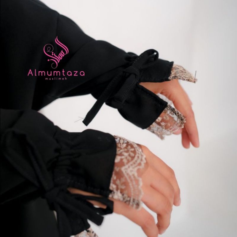 french Khimar Maryam Jetblack Set Rok  - Almumtaza Muslimah