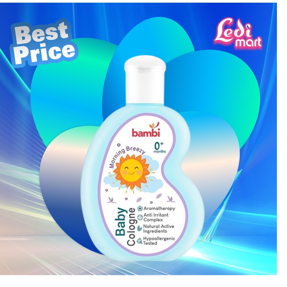 ORIGINAL Bambi Baby Cologne Sweet Floral Morning Breezy Milky Powdery 100ml / Aromhatherapy / Parfume Bayi Kulit Normal  Sensitif