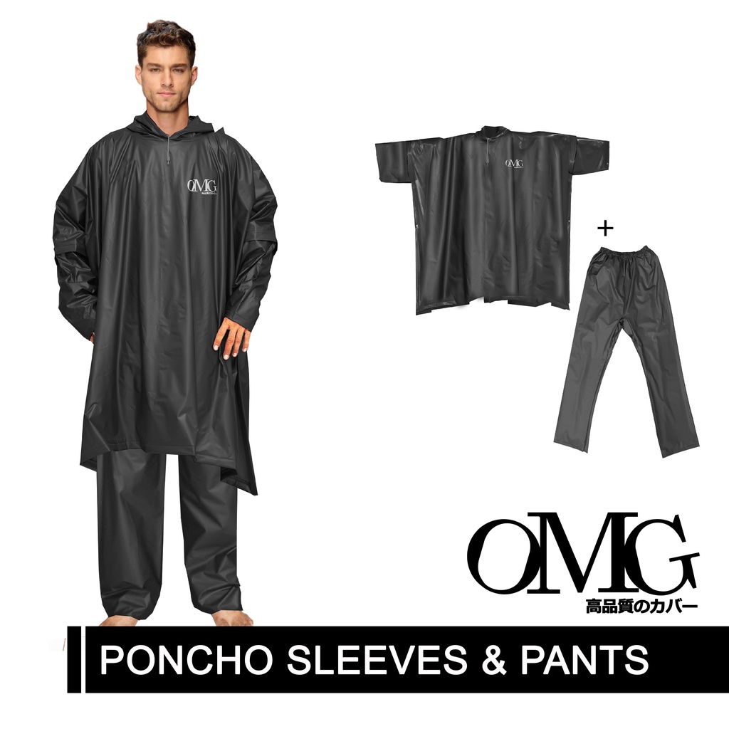 Jas Hujan Poncho Jubah Lengan dan Celana (Paket) OMG Japan SLEEVE AND PANTS