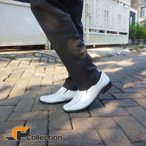 Sepatu Pantofel MDT 05 Putih Untuk Kerja Kantor &amp; Pesta