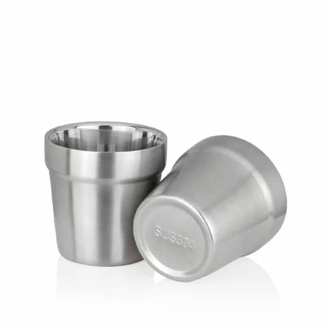 Terlaris Gelas Stainless 2 Lapis 7 Cm Gelas Korea