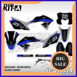Decal stiker klx bf premium supermoto abu abu biru sticker striping klx 150 bf 1M4R23 onderdil