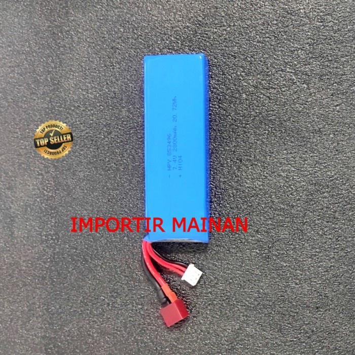 Baterai Upgrade Wltoys Rc Car Lipo 2S 7.4V 2800Mah T 124007 124016 #Original