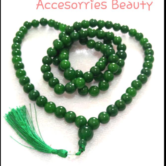 TASBIH 108 BUTIR GIOK CINA HIJAU BUTIRAN 12mm