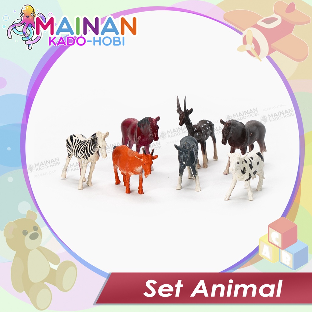 KADO MAINAN ANAK LAKI SET MINIATUR FIGUR ZOO ANIMAL HEWAN HUTAN