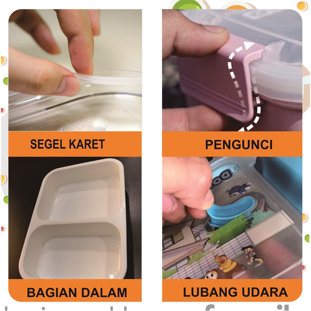 kotak makan anak karakter /  PP / Plastik