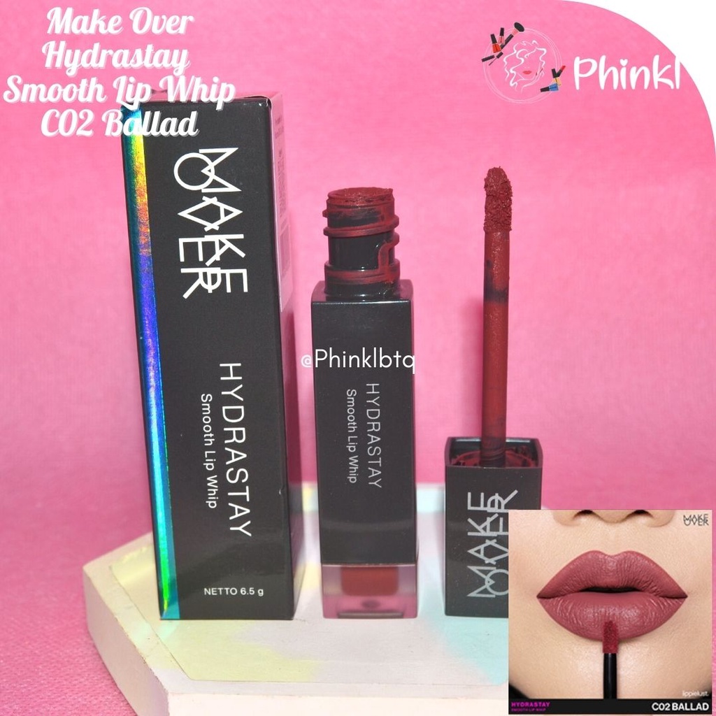 `ღ´ PHINKL `ღ´ 🅼🅰🅺🅴 🅾🆅🅴🆁 Make Over hydrastay smooth lip whip | lipstik buat bibir kering