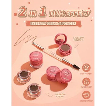 ^ KYRA ^ Pinkflash Sharp Natural Duo Effect Eyebrow 2 in 1 Eyebrow Kit Alis Mata