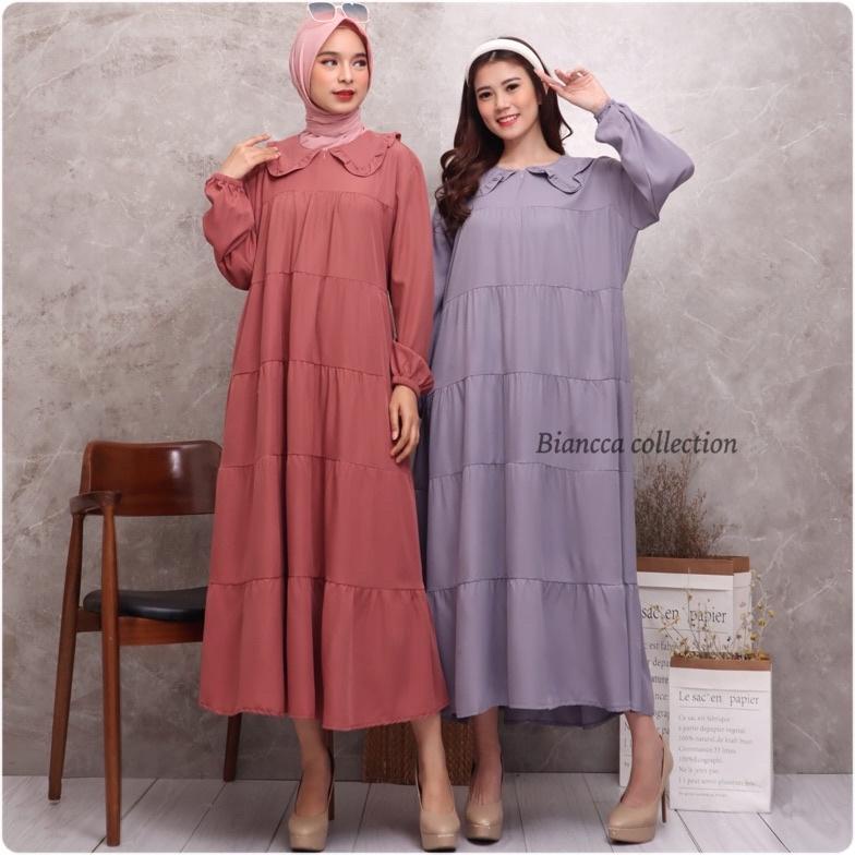 LILY MIDI DRESS SHAKILA LONG TUNIK ALL SIZE FIT XXL JUMBO BUMIL MURAH GROSIR