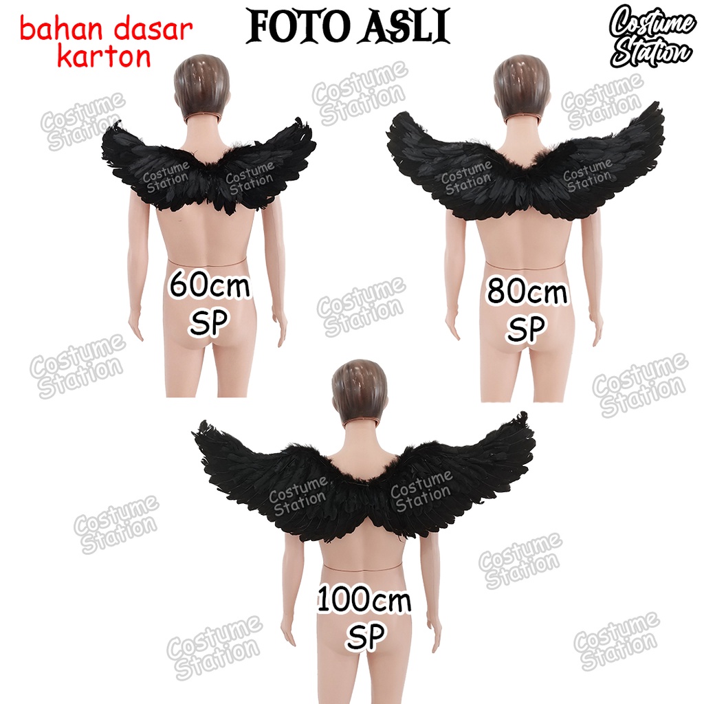 Black Angel Wings / Sayap Hitam Malaikat Gelap Aksesoris Pesta Kostum Halloween Party Costume