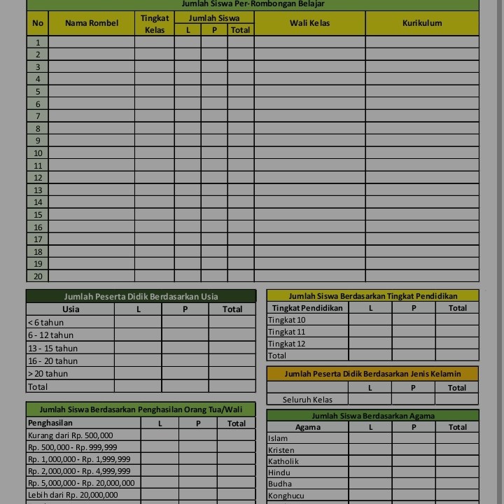 

Papan Data Costum