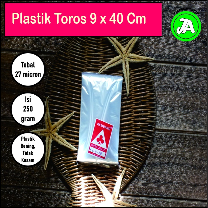 

Plastik Toros Panjang 9 x 40 Cm Plastik PP kerupuk Terompet Bening-250 Gram