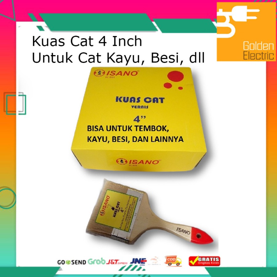 Isano Kuas 4 inch Cat Ukuran 4&quot; 4inch Tembok Dinding Besi Batu Kayu Gagang Kuat