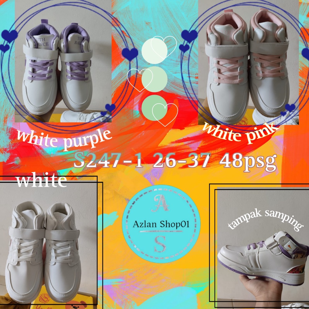 Sepatu anak perempuan  youth balance telaris S247-1 (26-37) sepatu anak terbaru