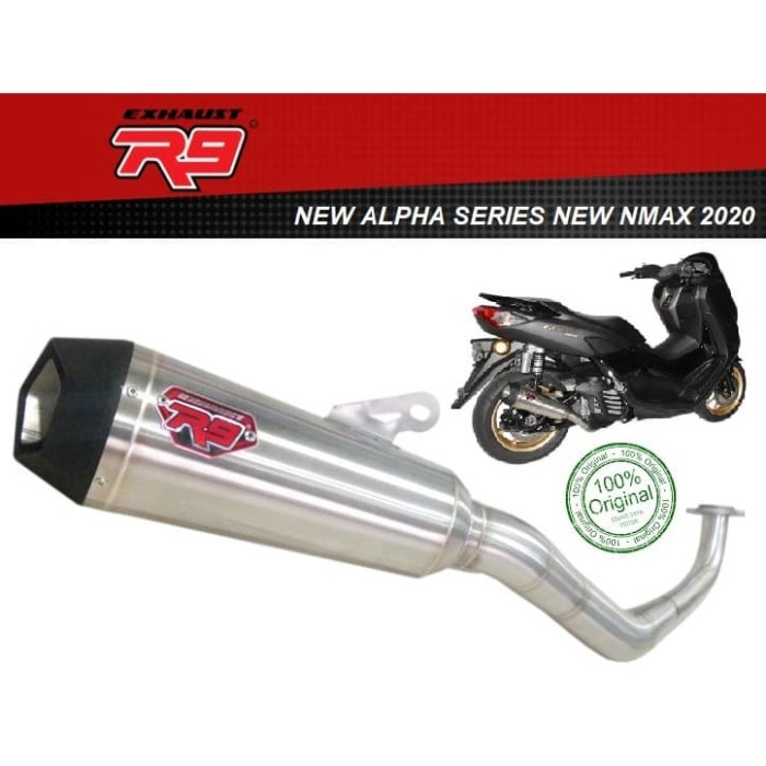 Knalpot R9 New Alpha Series Nmax N max 2020 Fullsystem Stainless SS ORIGINAL