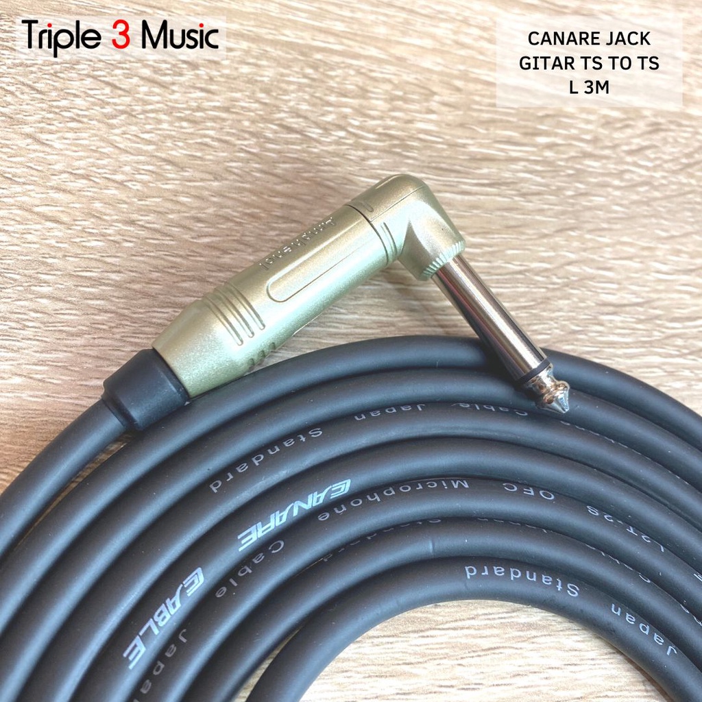 Kabel Instrument jack gitar TS to TS L 3m Canare Japan Standard L2T2S
