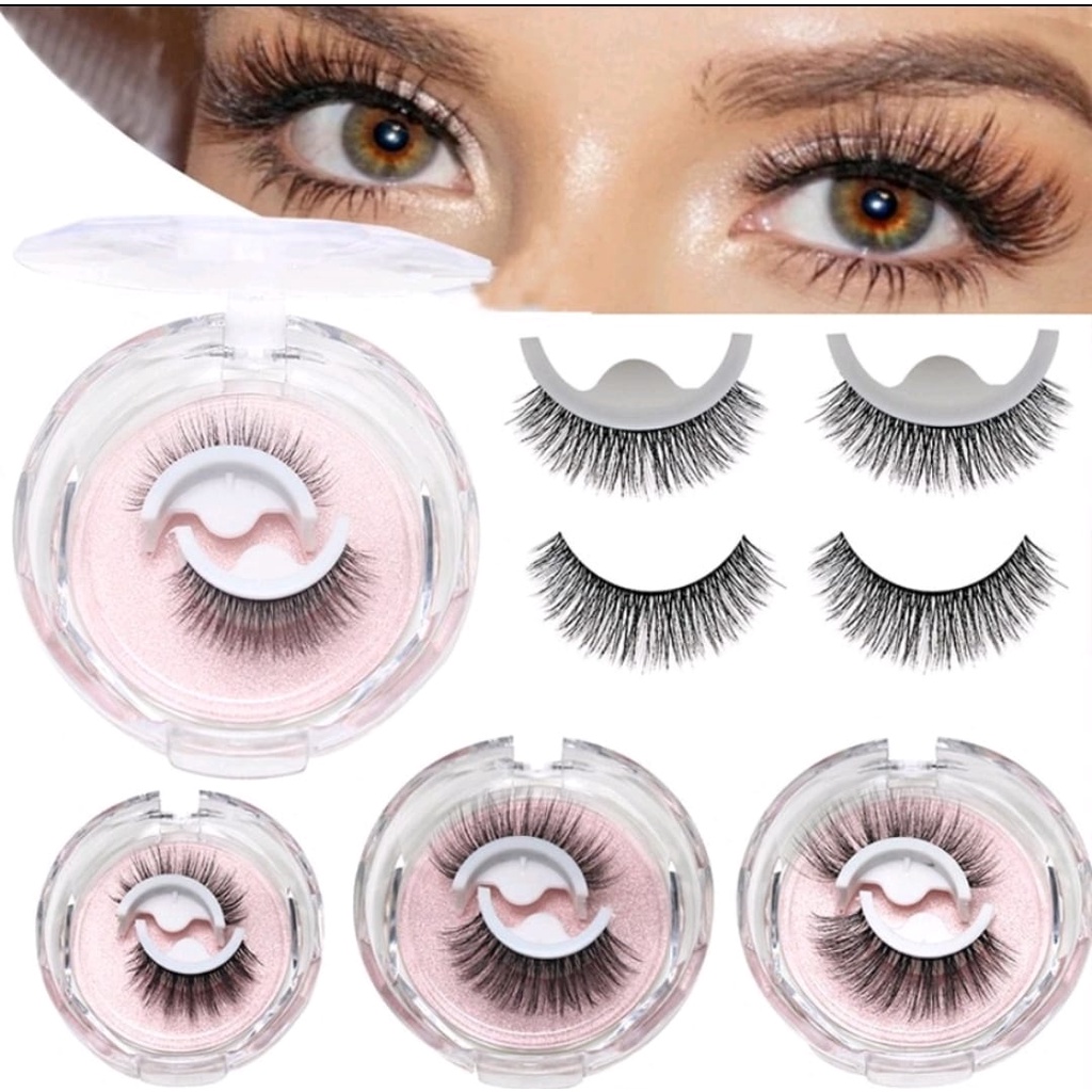 Bulu Mata Palsu 3D Eyelash Extension Tanpa Lem Perekat Waterproof