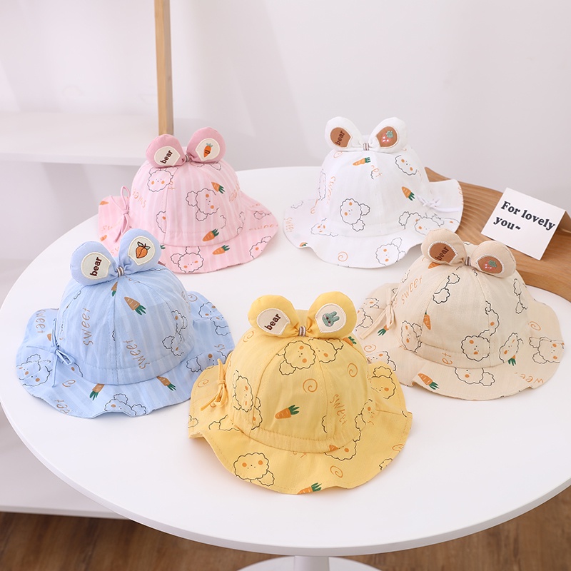 8-20 bulan Topi Bucket Import Anak Model Sweet Bear Carrot