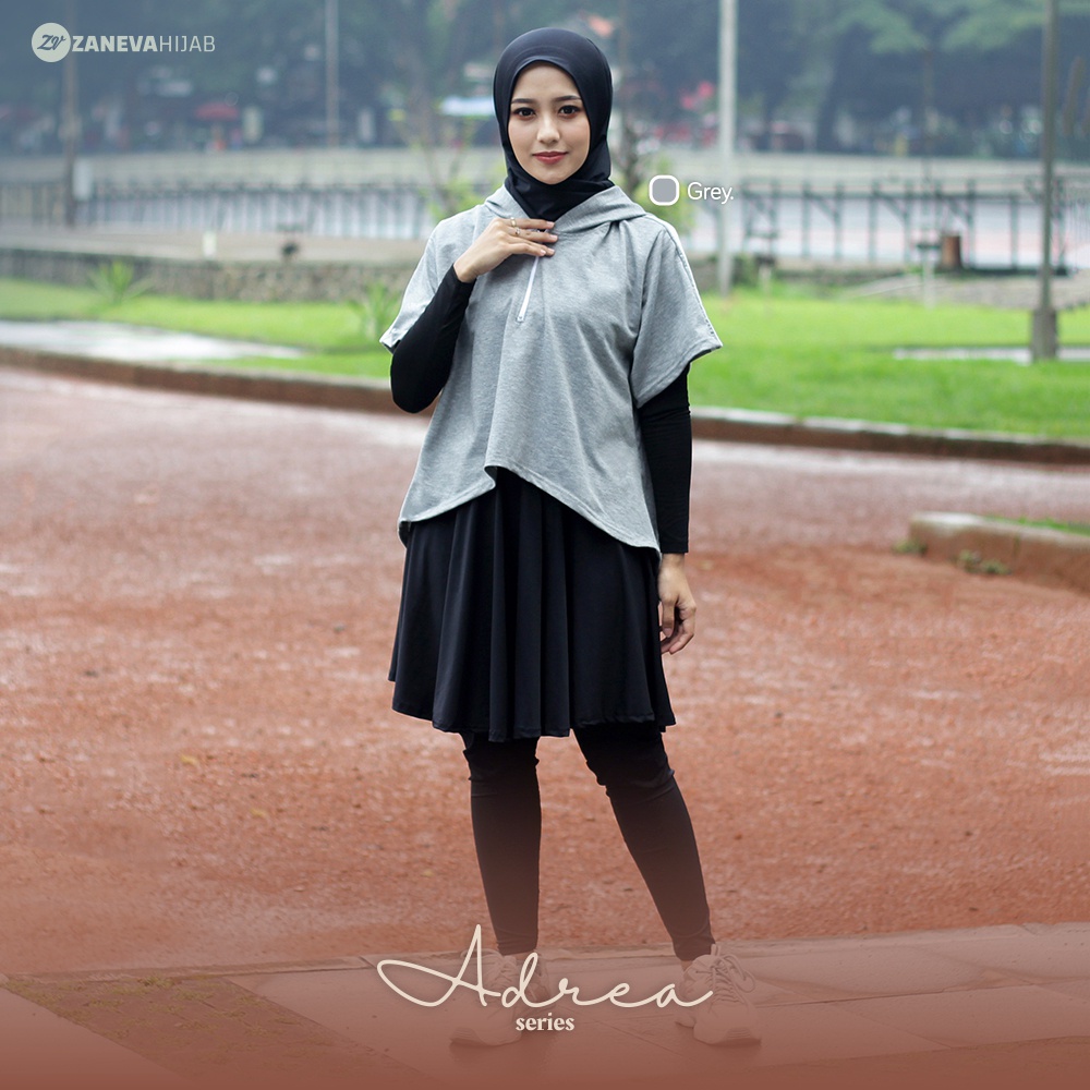 ZANEVA SPORTWEAR ORI – FULL SET Adrea Sporty, Sopan, Nyaman | 3in1 Baju, Legging Rok, Manset