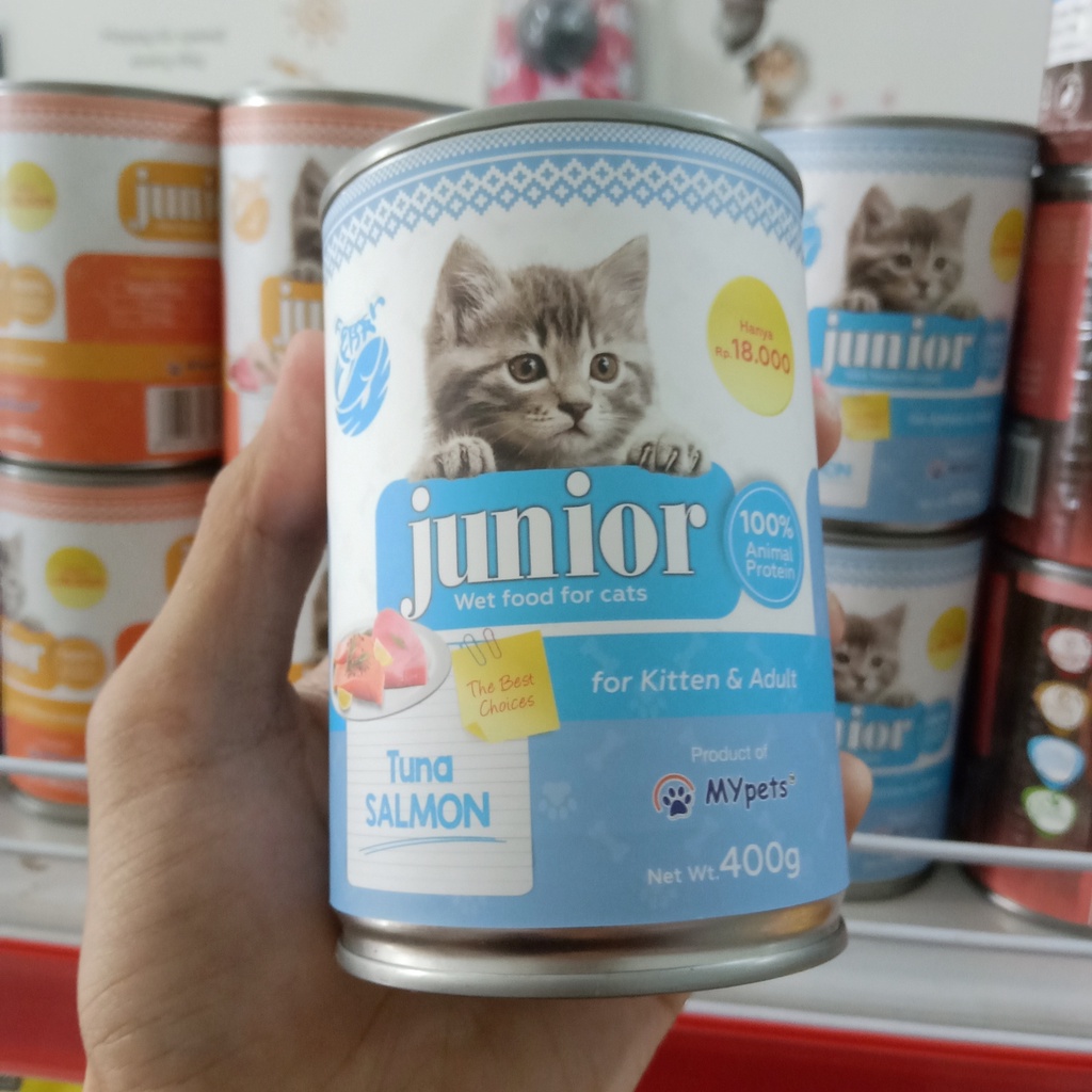 Makanan Basah Kaleng Kucing Kitten Adult,JUNIOR 400g Wet Food