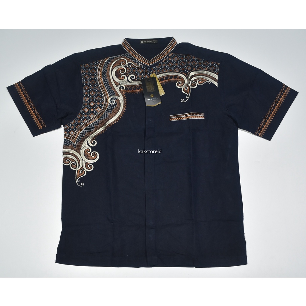 Baju Muslim Koko Pria Lengan Pendek BENHILL Navy BKB 16