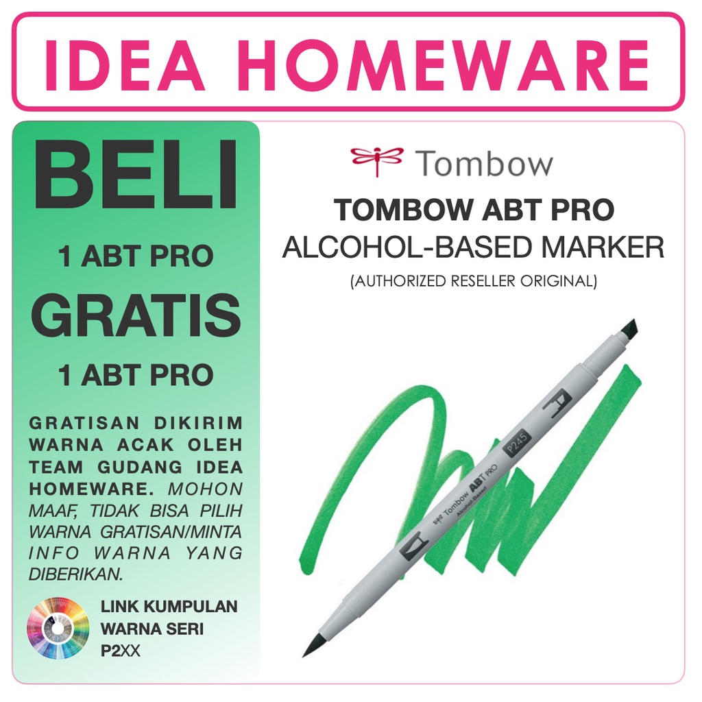 

Tombow ABT PRO Dual Brush Pen Alcohol Base Satuan - 02