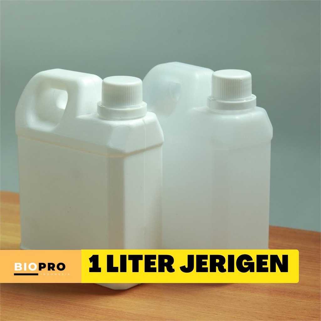 Jerigen 1 Liter Bahan HDPE dgn Plug &amp; Segel / Jerigen Pendek 1000 ML