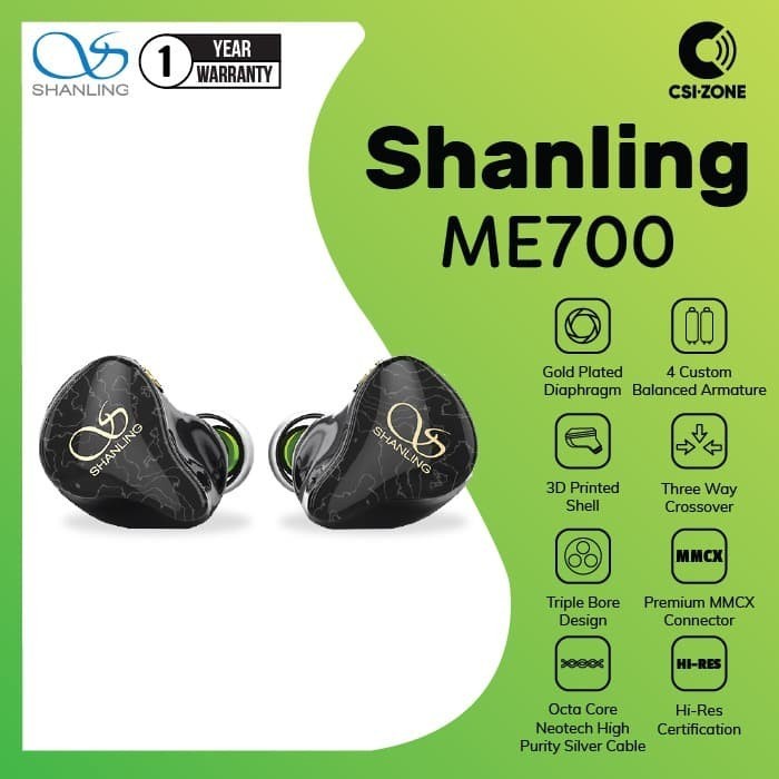 Shanling Me700 Hybrid Driver In Ear Monitor Earphone With Mmcx Cable
