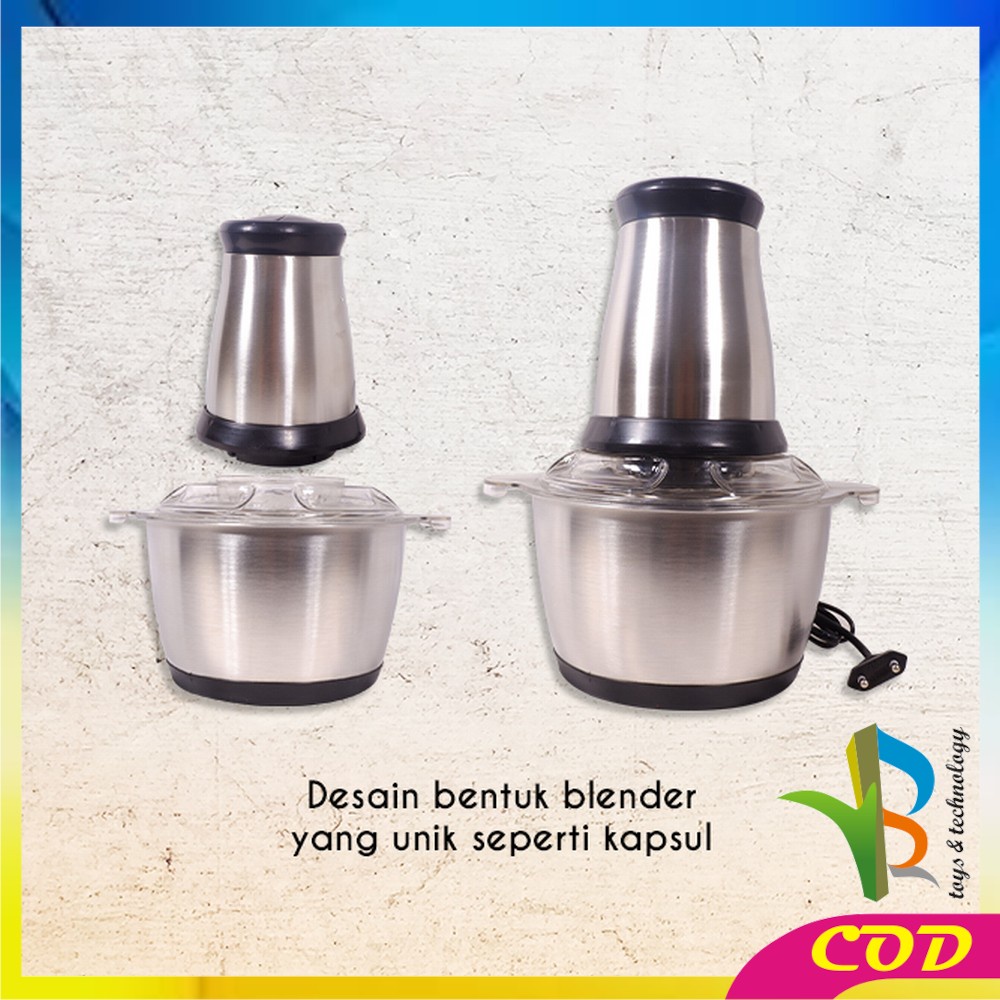 RB-C499 Penggiling Daging Serbaguna Chopper Daging 2L / Blender Elektrik Stainless Steel Multifungsi / Blender Portable Chopper Meat Grinder