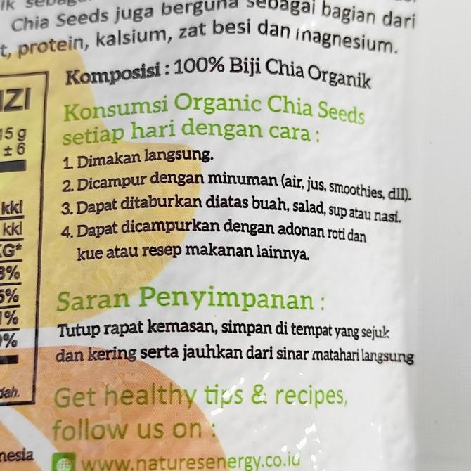 

Natures Energy Organic Chia Seeds 100g ffs02