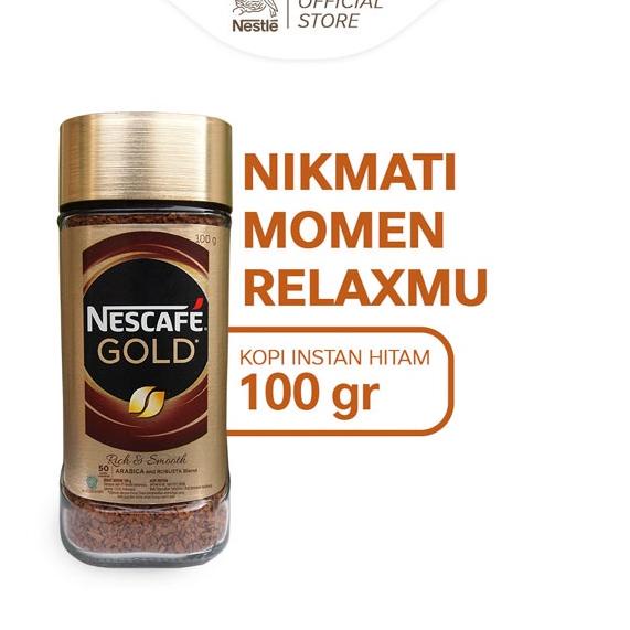 

>D2289) ⭐⭐⭐⭐⭐ NESCAFE GOLD Kopi Instan Kopi Hitam Jar 100gr