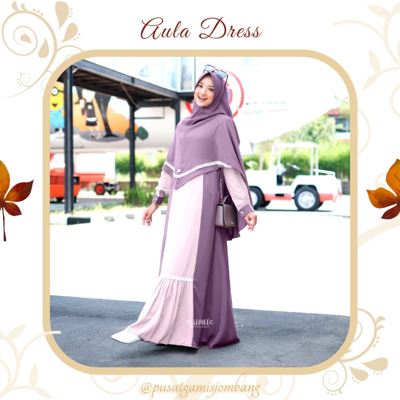 BAJU GAMIS ALULA DRESS BY SILMEE PORPOISE VIOLET UNGU SOFT PURPLE PAKAIAN WANITA REMAJA SARIMBIT BUS