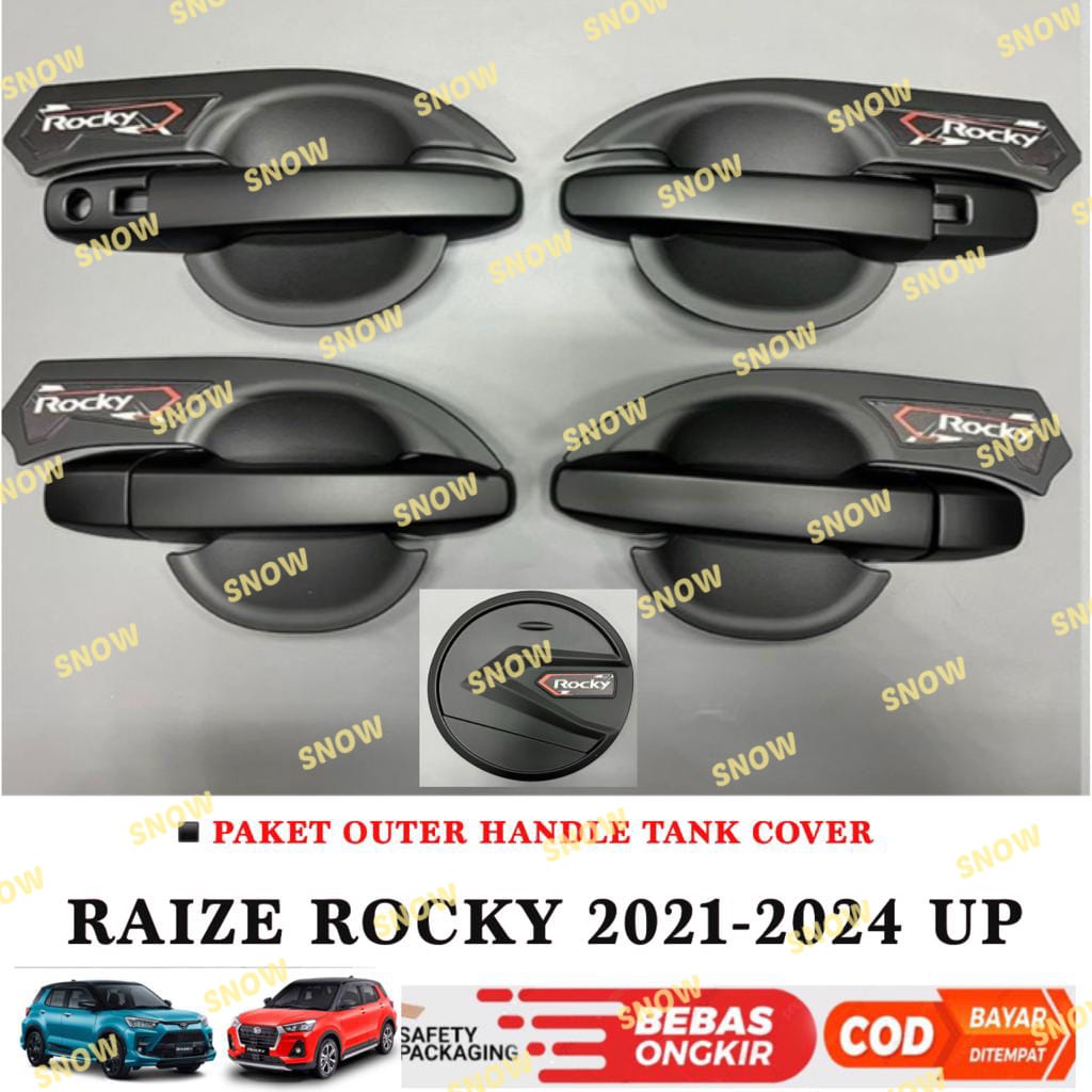 Paket Outer Handle Tank Cover Raize Rocky 2021 2023 2024 Sporty Chrome Hitam