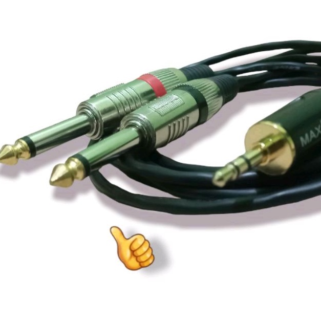 kabel input audio mixer hp/leptop jack 3,5mm to 2x jack akai 6,5mm NEW