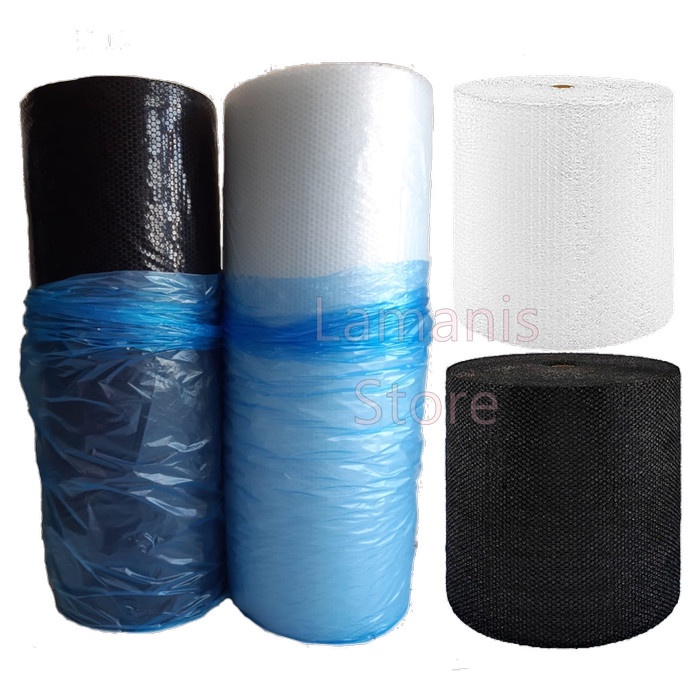 

Plastik Buble wrap packing Bubble wrap Hitam Putih Roll 50 m