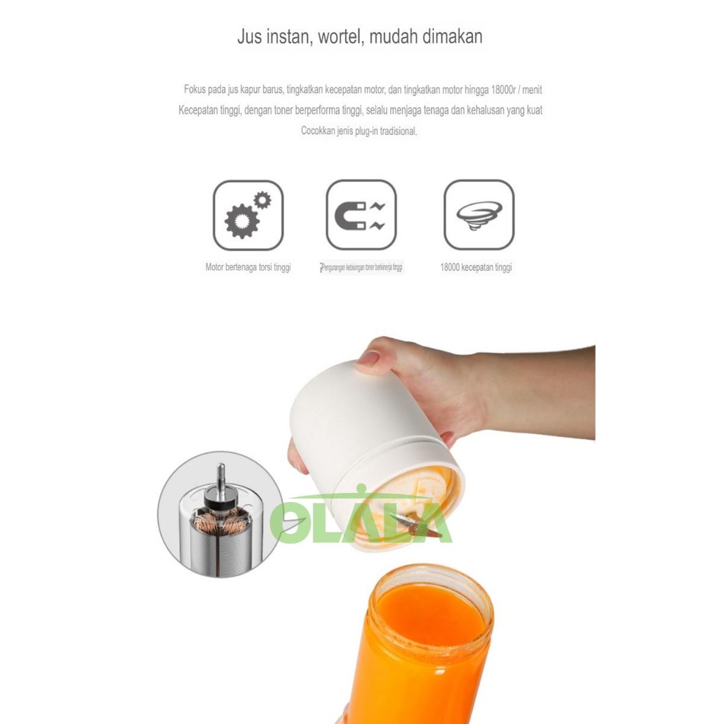 BLENDER JUICER PORTABLE USB 350ML LOW WATT 67W SERBAGUNA OLL-XH07