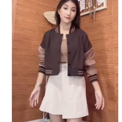 Harga Spesial Baseball Crop jacket | jaket wanita | jaket crop