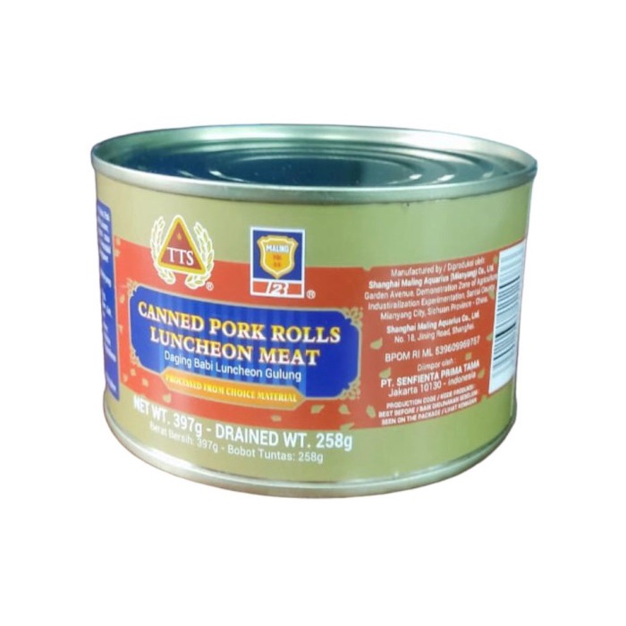 

TTS MALING CANNED EGG ROLLS WITH PORK 397G BABI LAPIS TELUR LUNCHEON