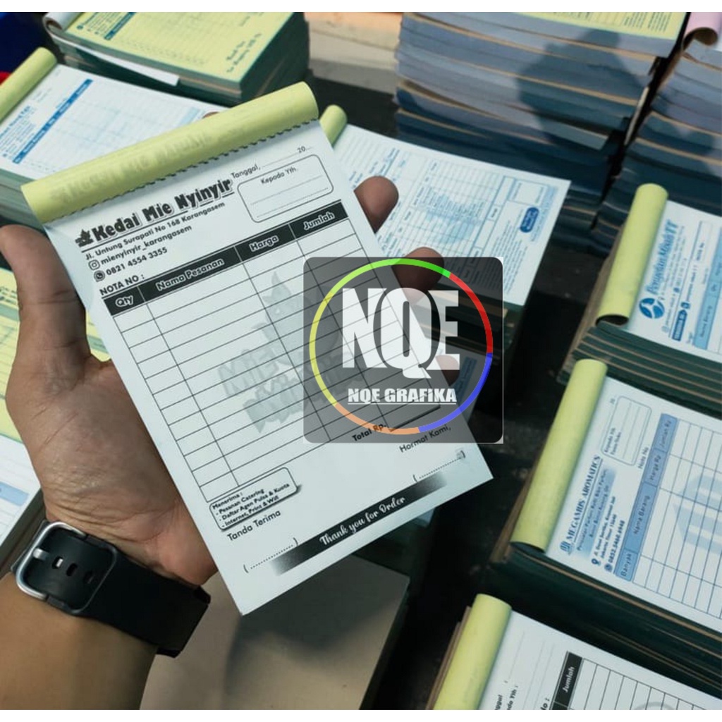 

nota custom ukuran 1/4 polio 1/2/3 ply 1 rim (40 buku)