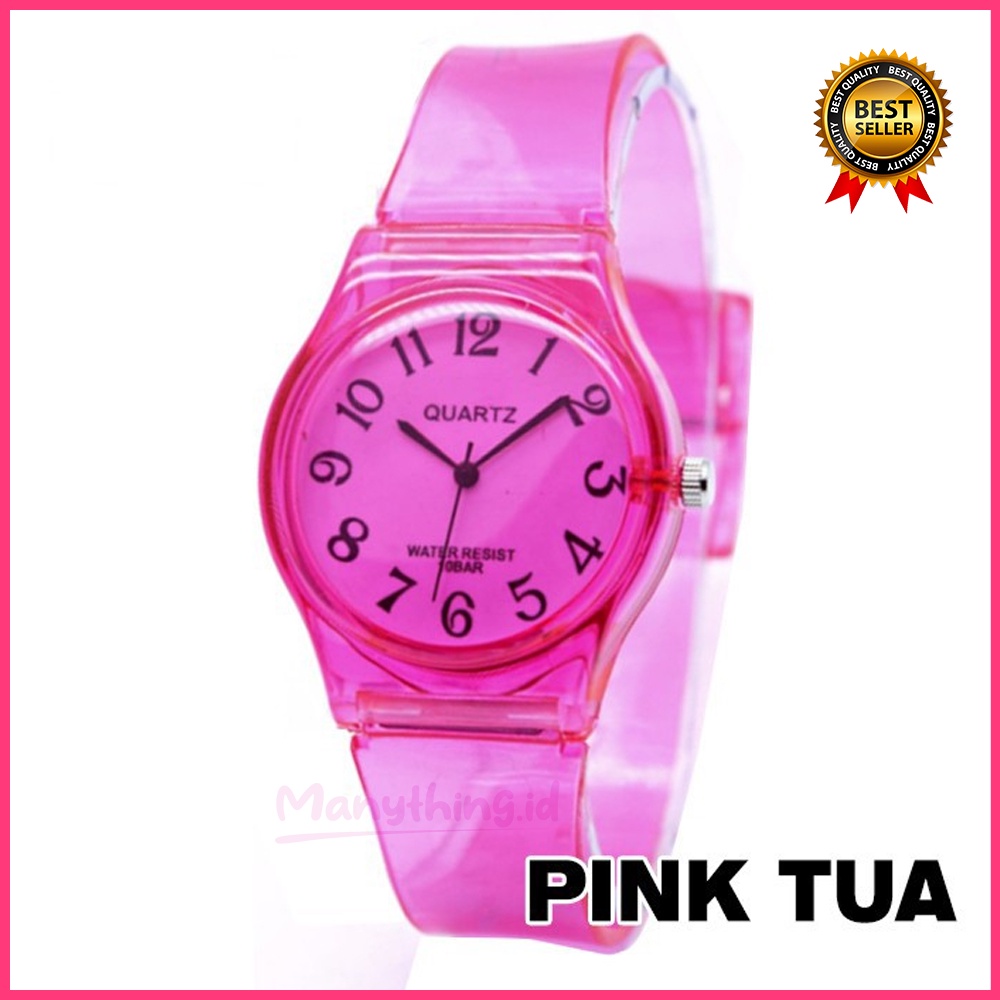 Jam Tangan Jelly Angka Rubber Transparant bening Karet Unisex TERMURAH