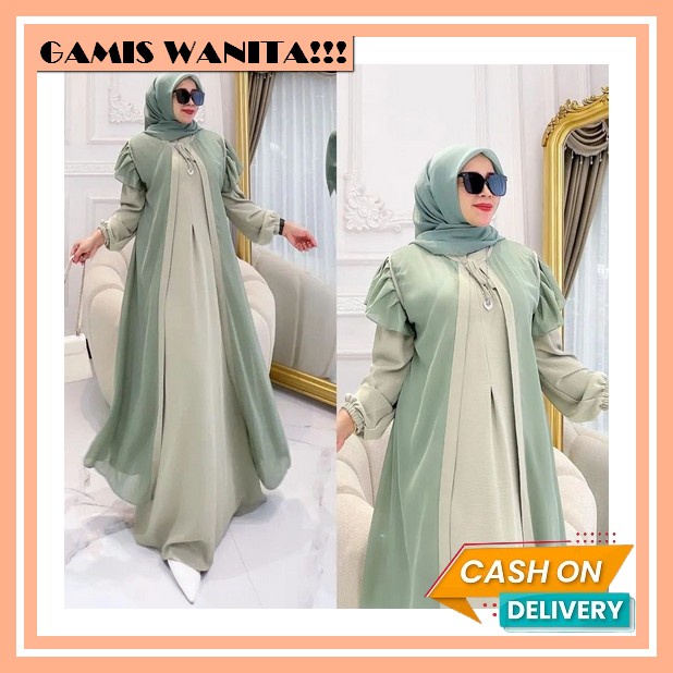 Pakaian Wanita Dewasa Rosalie Dress Bahan Maxmara Lux Ukuran Jumbo M L Xl Ld 100 Gamis Wanita Terbar