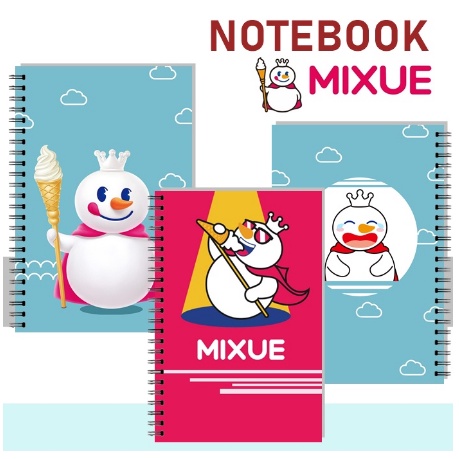 DHIOSHOPI - Notebook CUSTOM MIXUE MASKOT MIXUE LOGO Spiral Notebook A6